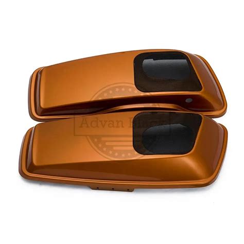 Amber Whiskey Hard Saddlebag Baggers Speaker Lids for Harley Davidson ...