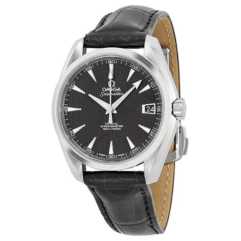 Omega Aqua Terra Black Dial Black Leather Automatic Men S Watch