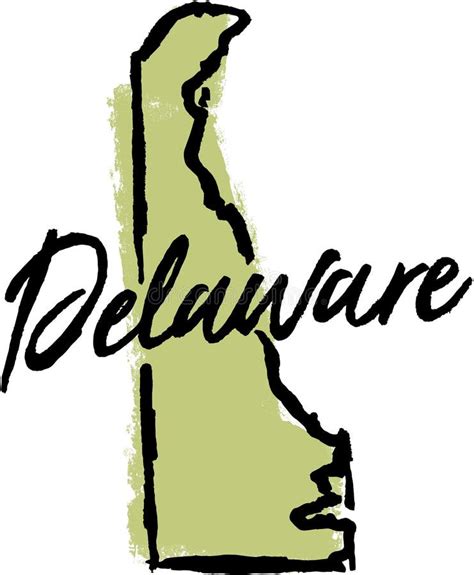 Map Of Delaware With Hand Drawn Sketch Pen Map Inside Vector