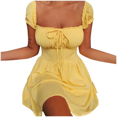 Dr Eam Lady Cute Women Crew Neck Short Sleeve Dresses Vintage Summer