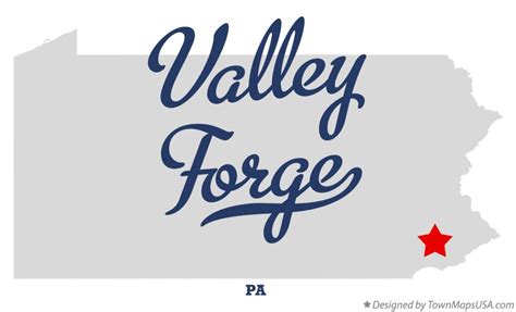 Map of Valley Forge, PA, Pennsylvania