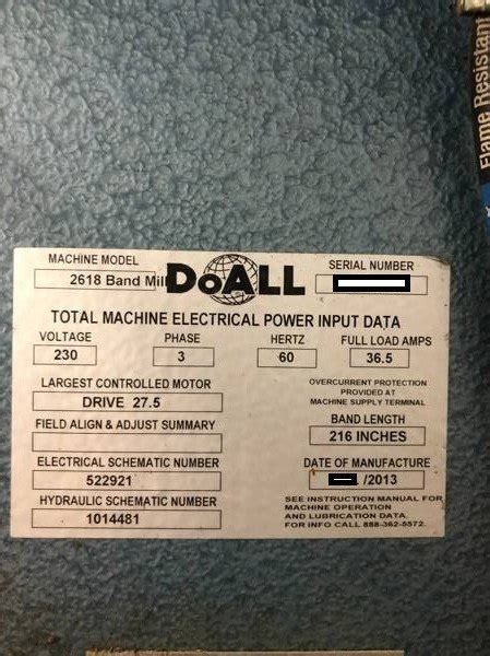 Used Doall Band Mill Plate Saw For Sale Liberty Machinery