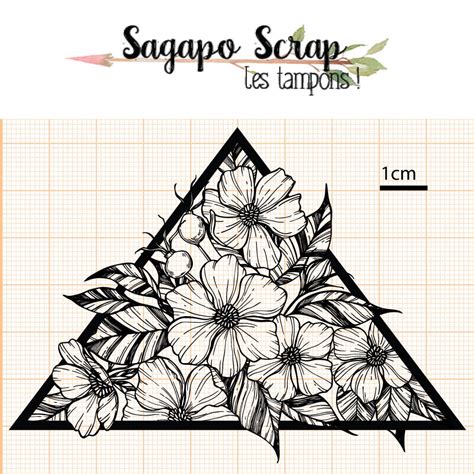 Tampon Triangle Fleurs Sagapo Scrap