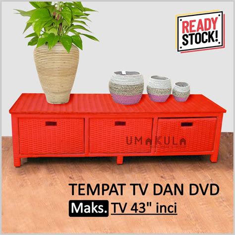 Jual Rak Lemari Rotan Sintetis Laci Buffet Bufet Meja Tv Inci