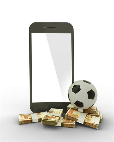 D Rendering Of A Mobile Phone With Soccer Ball And Stacks Of Pakistani