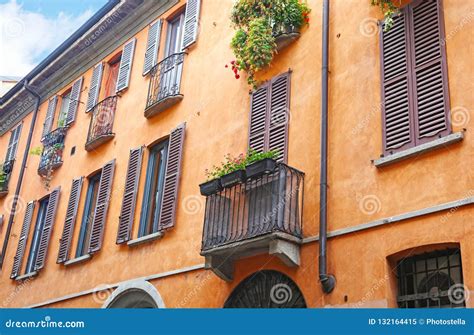 Traditional Colorful Buildings at Milan City Italy Stock Image - Image ...