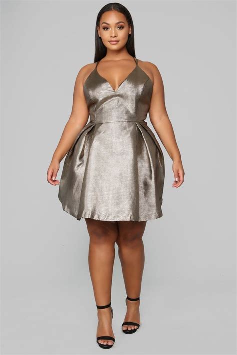 Avenue Metallic Dress Gold Metallic Dress Plus Size Cocktail