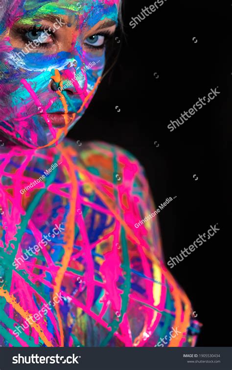 Naked Woman Painted Colorful Paint Home Stock Photo 1905530434 Shutterstock