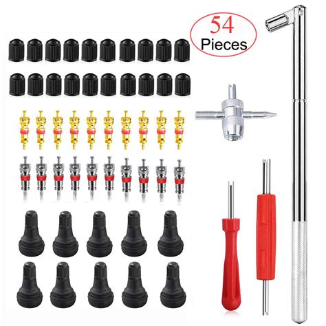 54 Pcs Tire Valve Stem Tool Remover And Installation Set 10 Pcs Tr412 Snap In Valve Stems With