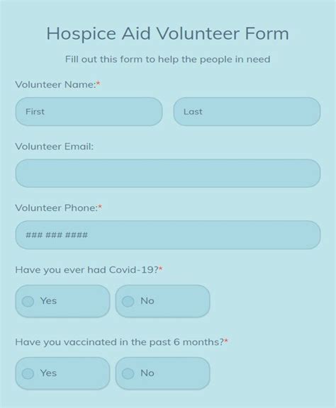 Free Volunteer Forms Form Templates 123FormBuilder