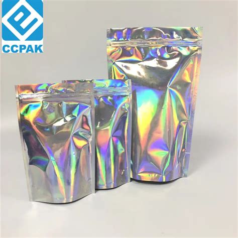 Mylar Foil Holographic Effect Bag One Side Clear Aluminum Foil Laser