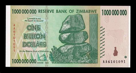 Zimbabwe 1000000000 1 Billón De Dólares 2008 Pick 83 Sc Unc
