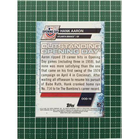 ★topps Mlb 2021 Opening Day Ood 10 Hank Aaron Atlanta Braves インサートカード