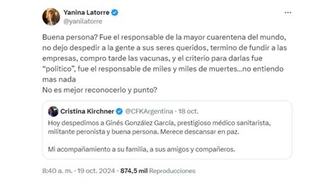 El feroz cruce de Yanina Latorre y Pablo Duggan por la muerte de Ginés