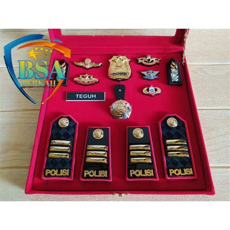 Jual Pangkat Pdh Pdu Akp List Merah Satu Set Box Mika Exclusive