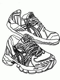 Running Shoe Coloring Page at GetDrawings | Free download