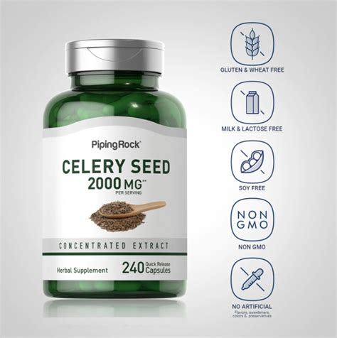 Piping Rock Celery Seed 2000 Mg Per Serving 200 Vcaps Lazada Ph