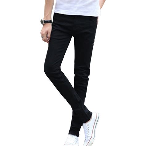 Men Jeans Zipper Fly Versatile Male Autumn Slim Fit Pencil Jeans D