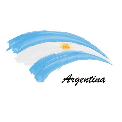 Premium Vector | Watercolor painting flag of argentina brush stroke ...