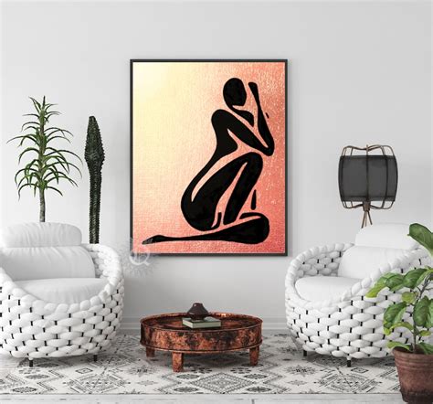 Black Woman Wall Art Nude Painting African American Canvas Etsy