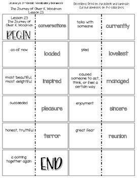 The Journey Of Oliver K Woodman Vocabulary Dominoes By High Heel Teacher