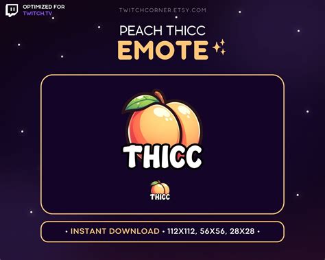 Booty Thicc Peach Twitch Emote Peach Sub Badge Or Peach Channel Point