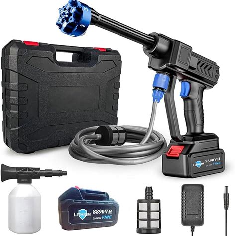 KRESHU 6 In 1 Cordless Portable Pressure Washer Gun 48V 12000mAh High