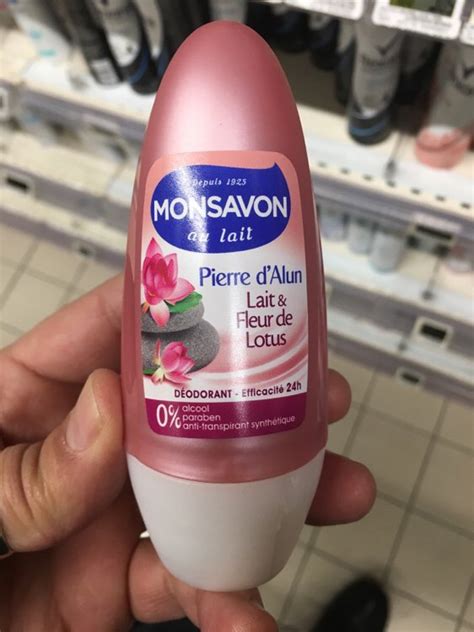 Monsavon Déodorant Femme Bille Antibactérien Pierre d Alun Lait Fleur