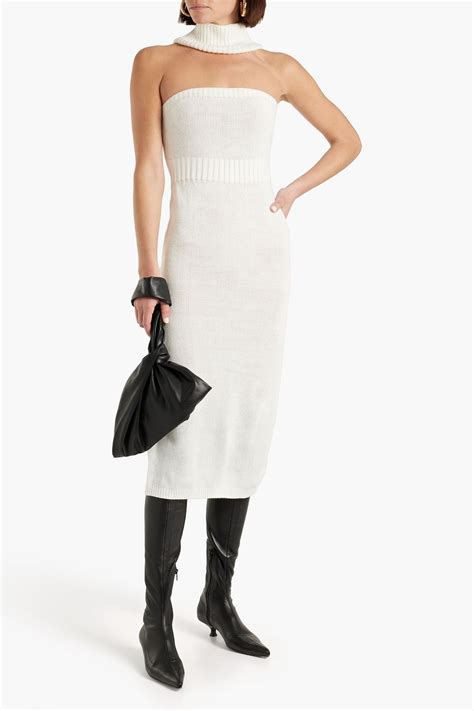 Simkhai Selena Cutout Ribbed Knit Turtleneck Midi Dress The Outnet