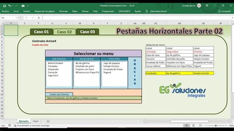 Pestañas Horizontales en Excel Parte 02 YouTube