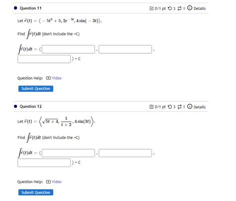 Solved Let R T −5t5 5 2e−5t 4sin −3t Find ∫r T Dt