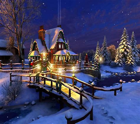 Cottages By Zedge Snowy Cottage Hd Wallpaper Pxfuel