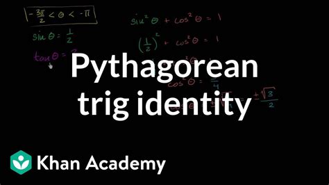 Using The Pythagorean Trig Identity Trig Identities And Examples