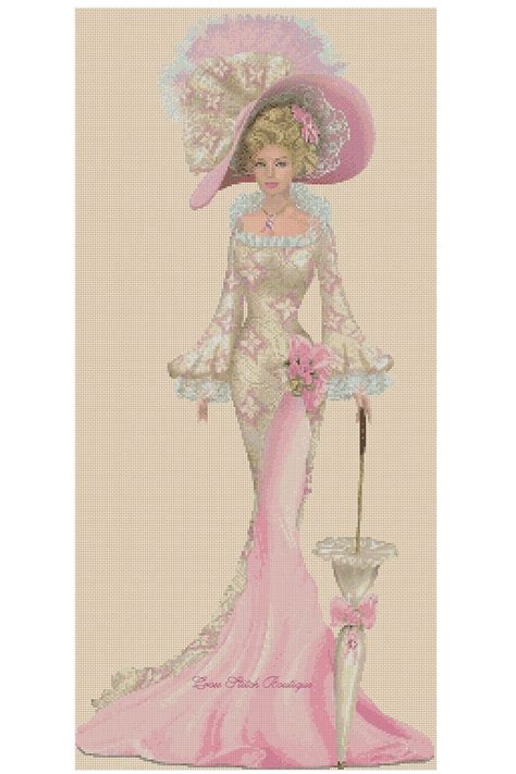 S Elegant Lady Full Length Paper Chart Cross Stitch Boutique