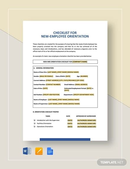 New Employee Orientation Checklist 12 Examples Format How To Make Pdf