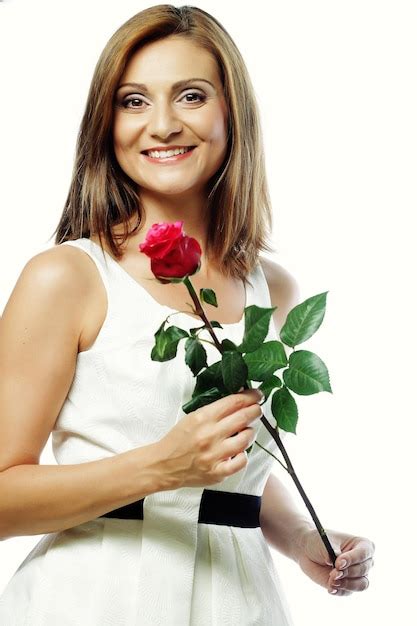 Premium Photo Beautiful Woman With Red Rose