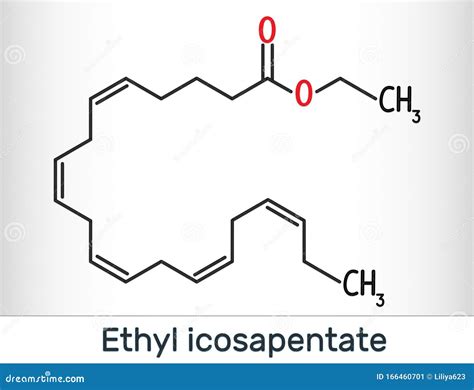 Ethyl Eicosapentaenoic Acid Icosapent Ethyl Molecule. Skeletal Chemical Formula Stock ...