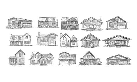 Premium Vector Western House Handdrawn Collection