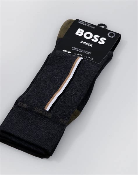 Boss Pack Rs Iconic Socks Charcoal Terraces Menswear