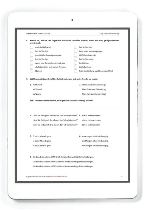 Diktate Und Test Gro Und Kleinschreibung Klasse Und Pdf
