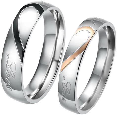 Boniskiss 2020 Rings For Men Women Stainless Steel Wedding Ring Female