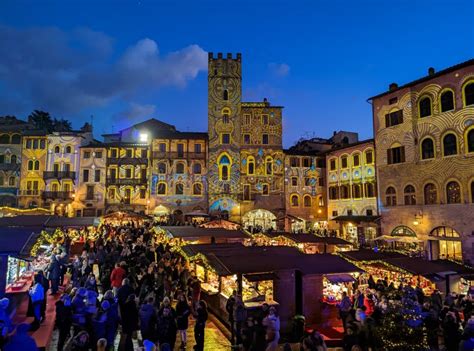 AREZZO, ITALY - NOVEMBER 26, 2022: Night View of the Largest Tyrolean ...