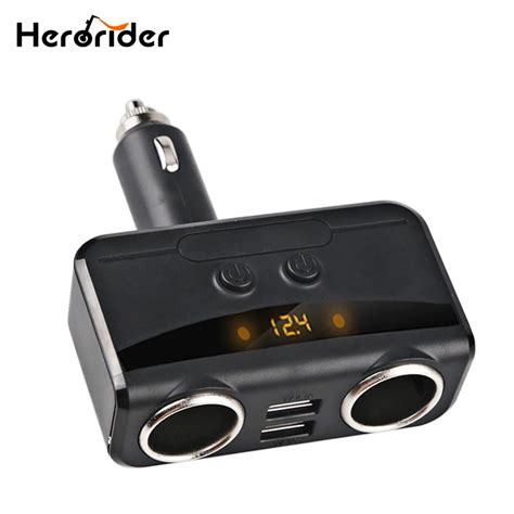 Herorider Universal Car USB Cigarette Lighter Socket Splitter 12V 24V