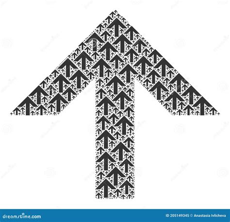 Arrow Up Fractal Mosaic Of Itself Items Stock Vector Illustration Of