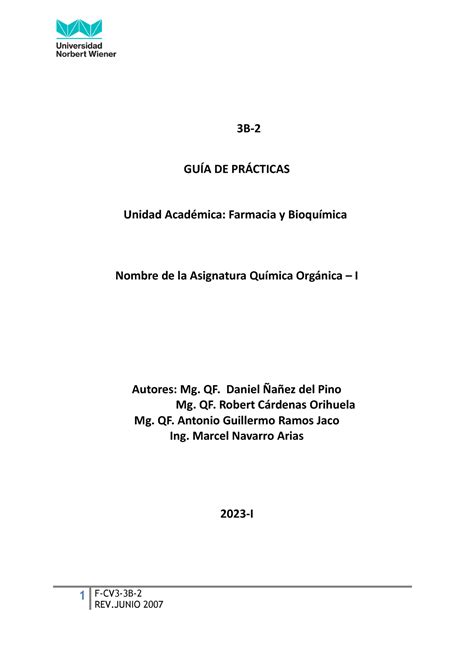 Gu A De Practicas De Q O I B Gu A De Pr Cticas Unidad