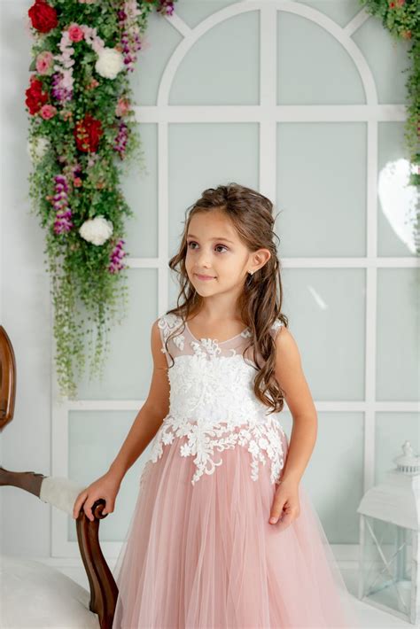 Dusty Rose Girl Dress Blush Flower Girl Dress Flower Girl Etsy