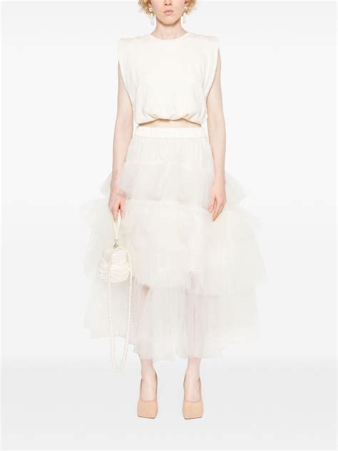 Simone Rocha Tulle Midi Skirt White Farfetch