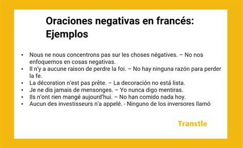 Oraciones Negativas En Frances Estructura Y Ejemplos Transtle Eroppa