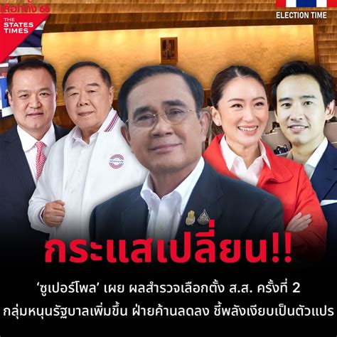 ‘ซูเปอร์โพล เผย ผลสำรวจเลือกตั้ง สส ครั้งที่ 2 กลุ่มหนุนรัฐบาล