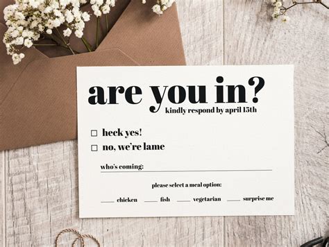 Funny Wedding Rsvp Template Printable Rsvp Card For Wedding Are You